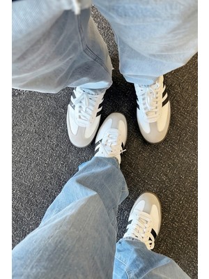 Liarca Retro Classic Süet Detaylı Günlük Unisex Beyaz Sneaker,  Zamansız Tasarım Yürüyüş Ayakkabısı
