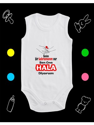 Pamuklu Bir Kahramanım Var Hala Diyorum Baskılı Penye Bebek Body Çıtçıtlı Badi Zıbın KVHD127