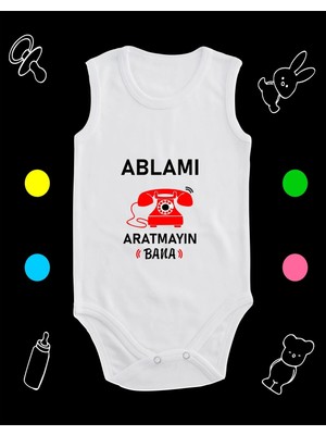 Pamuklu Ablamı Aratmayın Nostalji Telefon Baskılı Penye Bebek Body Çıtçıtlı Badi Zıbın AABES111