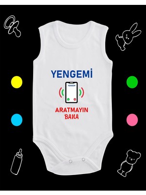 Pamuklu Yengemi Aratmayın Bana Cep Telefon Baskılı Penye Bebek Body Çıtçıtlı Badi Zıbın YABCT125