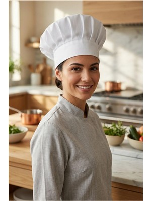 Ayarlanabilir Beyaz Aşçı Şapkası