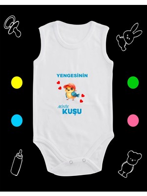 Pamuklu Yengesinin Minik Kuşu Baskılı Penye Bebek Body Çıtçıtlı Badi Zıbın YMK129
