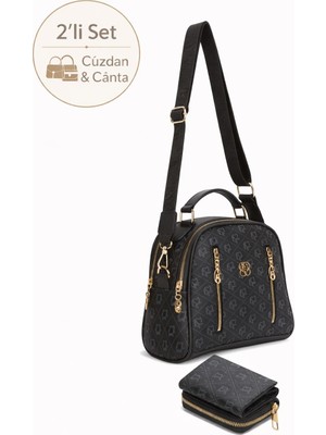 Newish Polo Kadın Uzun Askılı El ve Omuz Çantası Mini Cüzdan Fermuarlı Kartlık ve Bozuk Para Bölmeli NEWPOLO373