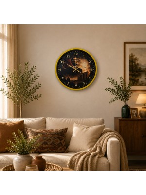 Hace Bazaar Sarı Cumhuriyet Prestij 36 x 36 cm Duvar Saati -Hcb