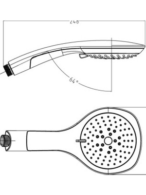 Vintessy Tema Bianco Duş Başlığı + Tema Vera Pvc Duş Hortumu 150 cm Duş