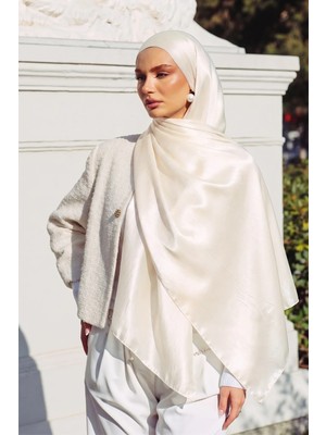Olcay Ipek Organze Abiye Şal Ekru 105