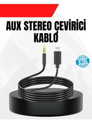 1 Metre Lightning To Aux Çevirici Kablo Stereo Ses Yüksek Kalite - MOVERA8809-8211