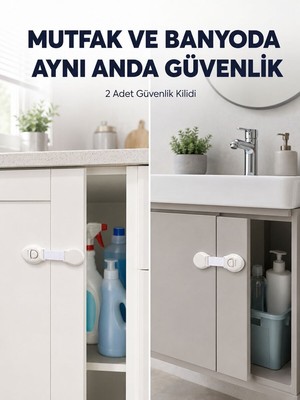 2'li Dolap ve Çekmece Güvenlik Kilidi Seti - MOVERA2097-5979