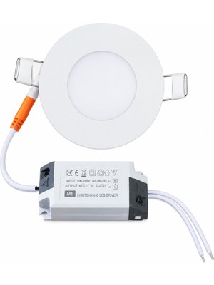 Leva House Akıllıelma-Leva LV-3089 LED Panel Yuvarlak Slim Sıva Altı 3W Beyaz 8,5cm