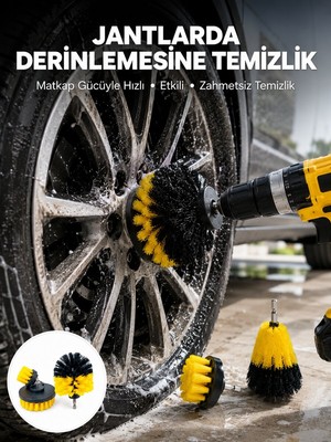 Derinlemesine Temizlik Için Dayanıklı Kıllı Matkap Fırçası Başlığı - MOVERA2227-1032
