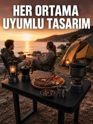 Çok Amaçlı Katlanır Kamp Masası Dayanıklı Piknik Balkon Bahçe Masası - MOVERA7212-1152