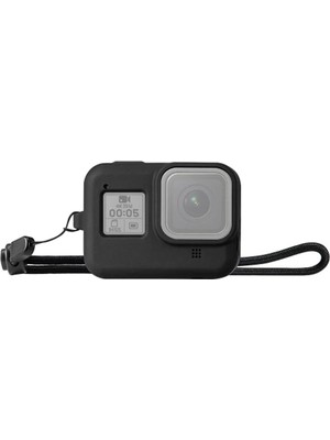 Puluz PU428B Gopro Hero8 Için Silikon Koruma Kılıfı+Wrist STRAP-(5775) - MOVERA6426-4719