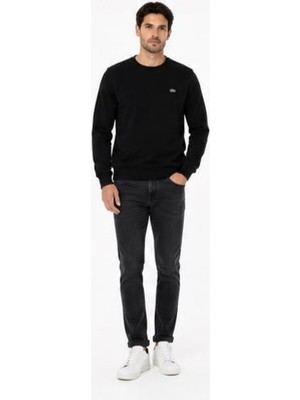 Lacoste Bisiklet Yaka Siyah Regular Fit Erkek Sweatshırt