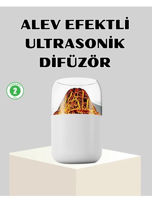 Akıllı Bayi Ultrasonik Alev Efektli Aromaterapi Difüzörü USB Şarjlı ve Otomatik Kapanma Özellikli Aby