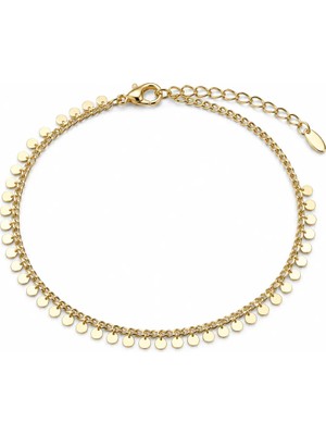 Stelle Jewelry Xuping 19 cm Pullu Zincir Bileklik – 14 Ayar Altın Kaplama Çelik Kadın Bileklik, Minimal ve Zarif Tasarım
