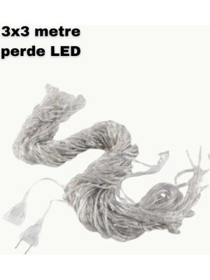 3x3 LED Işık Perdesi Şelale Model Iç Dış Mekân Dekorasyonu