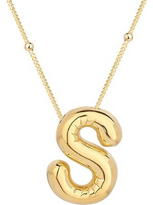 Blackcraft 925 Ayar Gümüş Gold Balon "s" Harfi Kolye