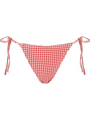 Good American Kare Desenli Kırmızı Bikini Altı