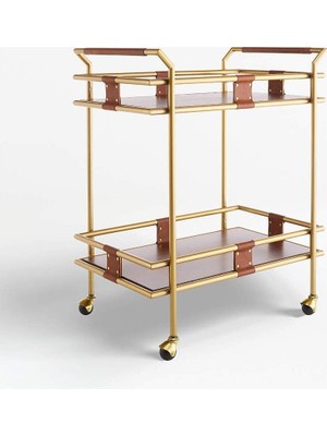 Crate & Barrel Fae 2 Katlı Bar Arabası, Şık ve Fonksiyonel Depolama Çözümü