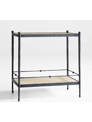 Crate & Barrel Rodin Siyah Metal Bar Konsolu, Athena Calderone Tasarımı