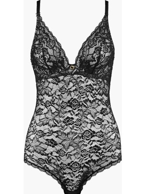 Aubade Rosessence Body, Geri Dönüştürülmüş Dantel, Swarovski Taş Detaylı, Şeffaf Gül Motifli, Balenli
