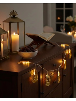 Eco Lounge Ramazan Temalı Ay Içinde Secde Eden Adam LED Peri Işığı