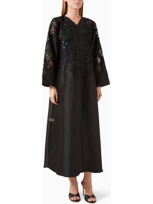 Rauaa Official Şık Dantel Işlemeli Abaya Rahat Kullanım Için Ideal Tasarım ve Fonksiyonellik