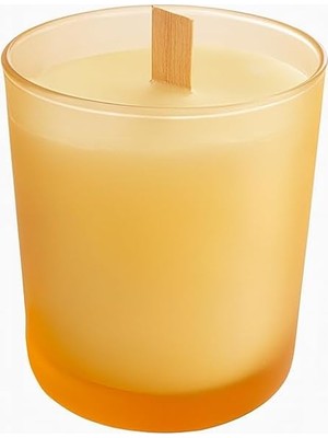 Ns-Era Sandal Ağacı Kokulu Mum 280 ml - Fitil, Turuncu Buzlu Cam Bardak, Uzun Yanma Süresi, Hediye K