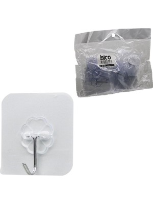 Uravas Store Askı 10PCS Tekli Metal Uçlu Mika Kristal Pls. Tabanlı Şeffaf Pvc Yapışkanlı Montaj