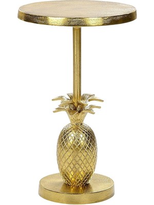 Beliani Metal Altın Ananas Tasarımlı Yuvarlak Sehpa, 29 Cm, Lüks ve Şık Tasarım