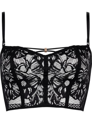 Aubade Love Soul Dantel Bustier Çiçek Desenli Transparan Efektli Çıkarılabilir Askılı Büstiyer