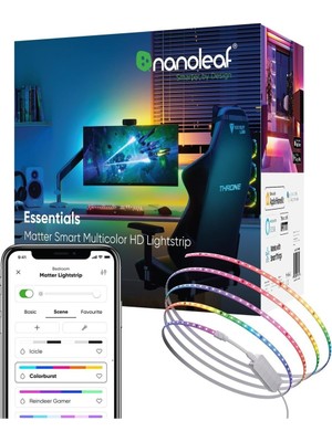 Nanoleaf Matter Essentials 5m Hd LED Şerit, Rgbıc, 300 Adreslenebilir Led, Alexa Uyumlu