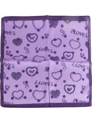 Eco Lounge Kalp Yıldız Desenli Zr Şifon Fular 50*50 cm
