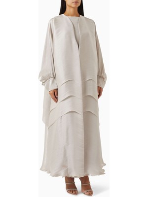 Al Mraikn Şık 3 Parça Abaya Seti Saten Organza ile Modern ve Zarif Günler Için Ideal Seçim