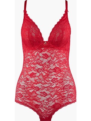 Aubade Rosessence Body, Geri Dönüştürülmüş Dantel, Swarovski Taş Detaylı, Şeffaf Gül Motifli, Balenli