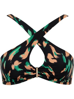 Aubade Feline Energy Bralet Bikini Üstü, Damla Dekolteli, Altın Detaylı Büstiyer