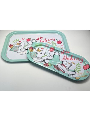 Generic 2'li Metal Tepsi Seti – Baking Desenli