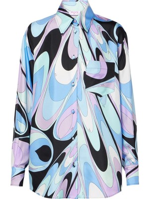Pucci Onde-Print Ipek Gömlek
