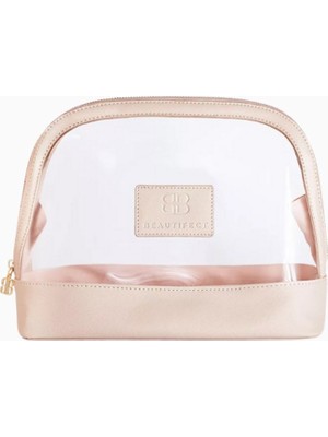 Beautifect Toiletry Bag, Vegan Deri ve Pvc Şeffaf Düzenleyici Çanta