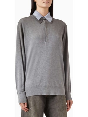 Acne Studios Gri Katmanlı Kazak - Ipek Karışımı - 70% Ipek, 10% Kaşmir, 20% Rws Yün