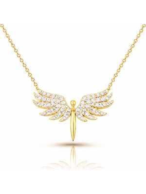 Tienda Elegante Gümüş Gold Mikail Meleği Bayan Kolye
