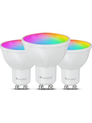 Nanoleaf Matter Essentials 3’lü Akıllı GU10 LED Ampul Seti, Rgbw, Alexa Uyumlu