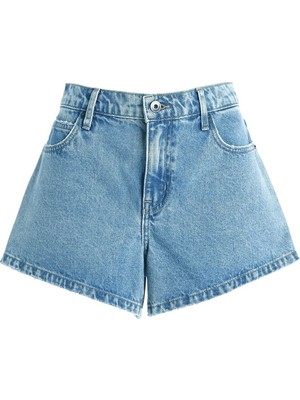 Outland Denim Yüksek Bel Şort - Vintage Tarz