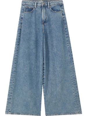 Good American Kadın Geniş Paça Jean Pantolon - Mavi