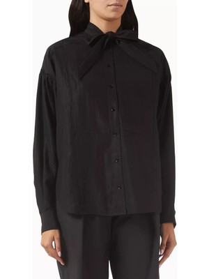 3.1 Phillip Lim Fular Yaka Oversize Bluz, Tencel Poplin, Lüks ve Rahat Şıklık