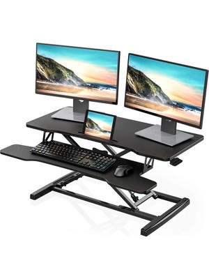 Fitueyes Çalışma Masası Standı, 91,5X40 Cm, Yüksekliği Ayarlanabilir, Büyük Klavye Tepsisi ve Telefon Tutucu