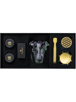 TOUCH OF OUD Grey-Purple Flower Burner Hediye Seti, Bukhoor ve Dukhoon Tütsü Seti
