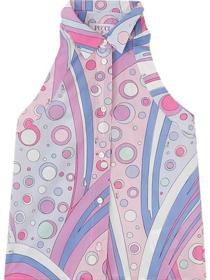 Emilio Pucci Çocuklar Için Soyut Desenli Pamuk Elbise