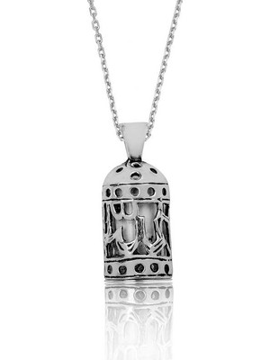 Tienda Elegante Gümüş Allah Yazılı Cevşen Dualı Kolye