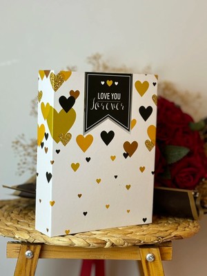 Rabsev Fotoğraf Albümü 15X21CM 100 Fotoğraf Kapasiteli Renkli Love You Desenli Anı Albümü